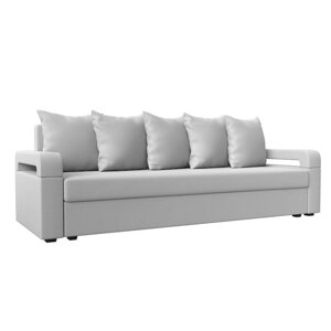 Прямой диван "Гермес лайт", механизм еврокнижка, экокожа, цвет белый