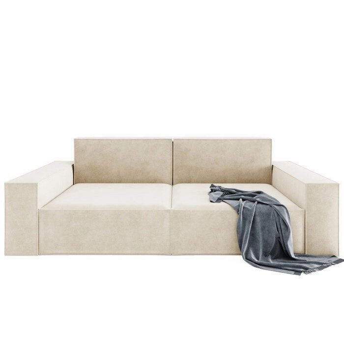 Прямой диван "Хилтон", механизм выкатной, велюр, цвет селфи 01 от компании Интернет-гипермаркет «MALL24» - фото 1