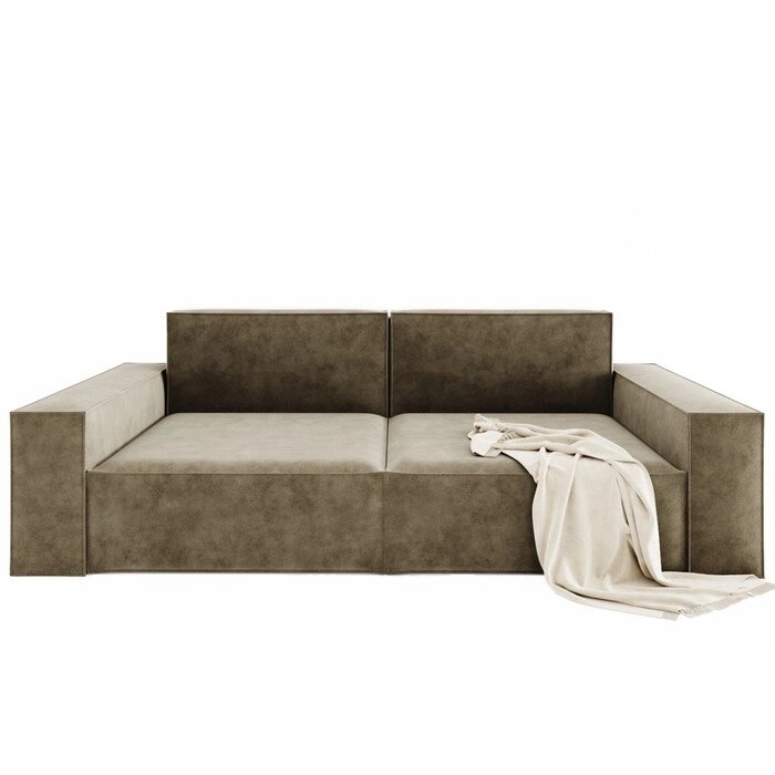 Прямой диван "Хилтон", механизм выкатной, велюр, цвет селфи 03 от компании Интернет-гипермаркет «MALL24» - фото 1