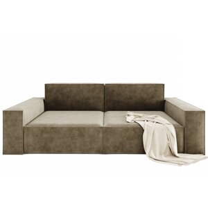 Прямой диван "Хилтон", механизм выкатной, велюр, цвет селфи 03