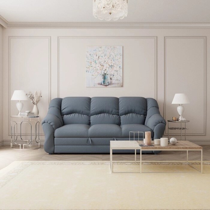 Прямой диван "Хост 1", ПЗ, механизм венеция, велюр, цвет квест 023 от компании Интернет-гипермаркет «MALL24» - фото 1