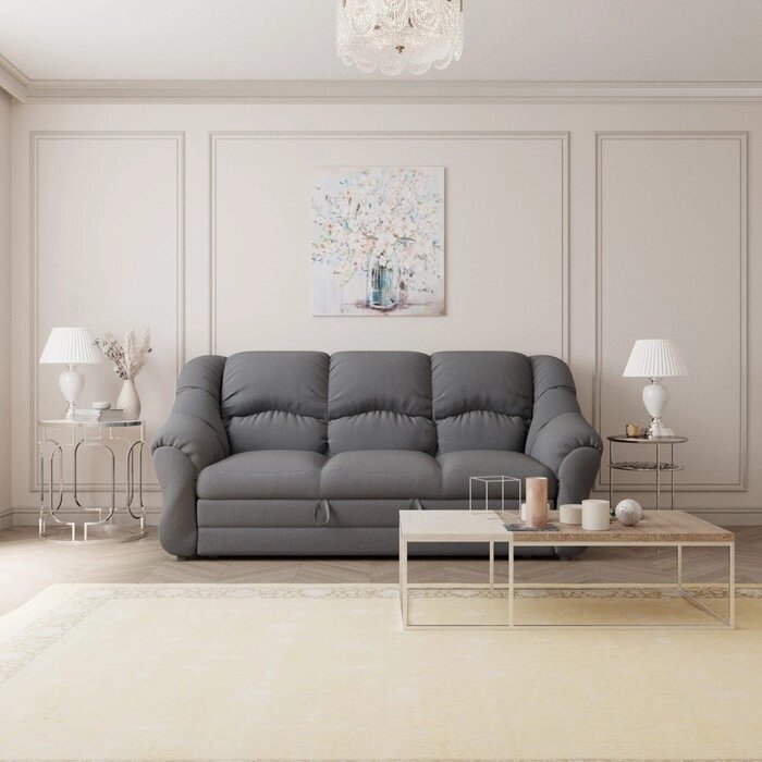 Прямой диван "Хост 1", ПЗ, механизм венеция, велюр, цвет квест 026 от компании Интернет-гипермаркет «MALL24» - фото 1