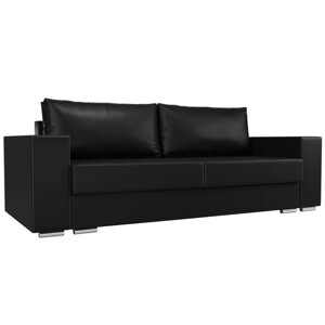 Прямой диван "Исланд", механизм пума, экокожа, цвет чёрный