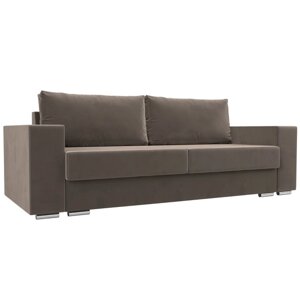 Прямой диван "Исланд", механизм пума, велюр, цвет коричневый