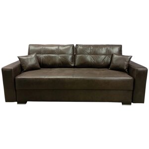 Прямой диван "Кардинал", тик-так, независимый пружинный блок, замша, цвет шоколадный