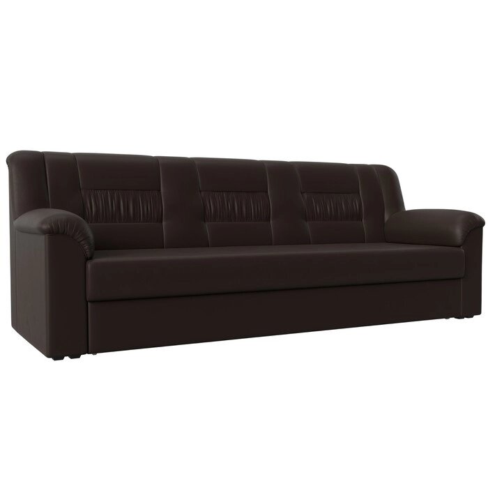 Прямой диван "Карелия", механизм дельфин, экокожа, цвет коричневый от компании Интернет-гипермаркет «MALL24» - фото 1