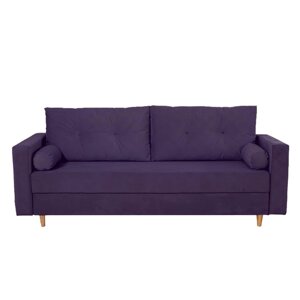 Прямой диван "Киото", механизм еврокнижка, велюр, цвет фиолетовый