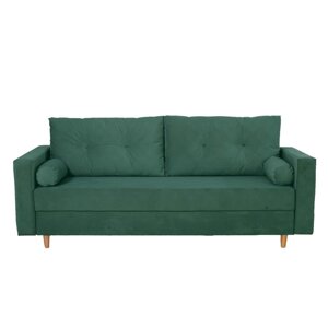 Прямой диван "Киото", механизм еврокнижка, велюр, цвет зелёный