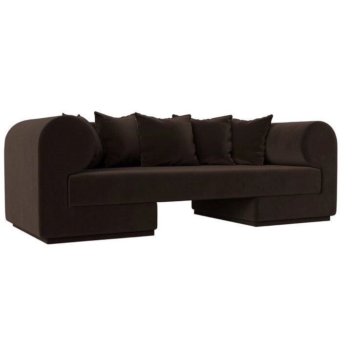 Прямой диван "Кипр", микровельвет, цвет коричневый от компании Интернет-гипермаркет «MALL24» - фото 1