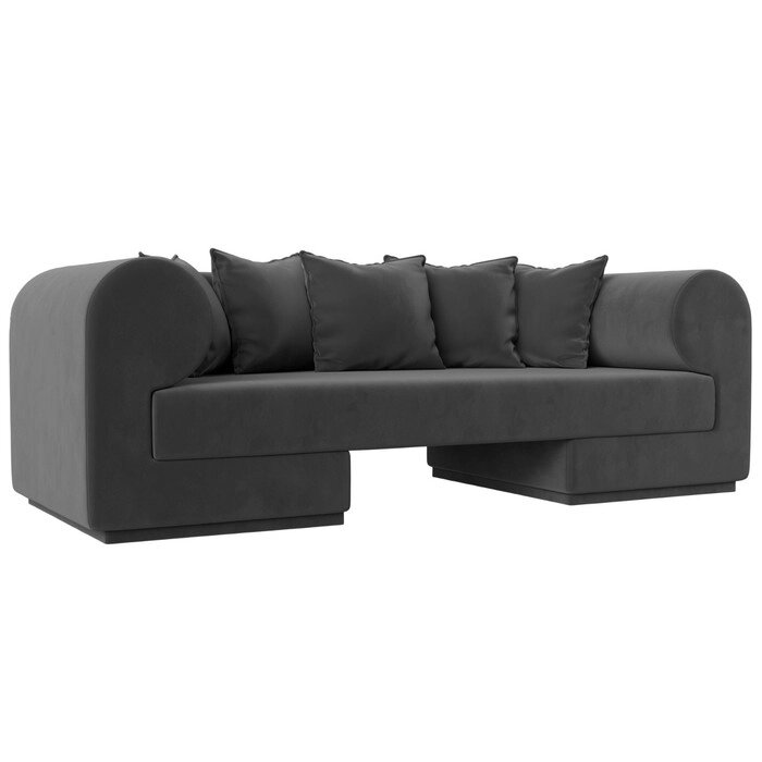 Прямой диван "Кипр", велюр, цвет серый от компании Интернет-гипермаркет «MALL24» - фото 1