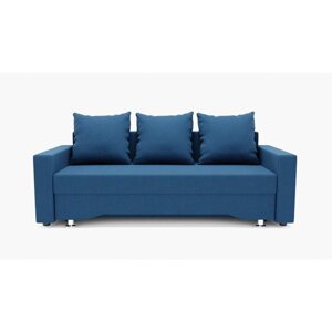 Прямой диван "Квадро 3", механизм еврокнижка, велюр, цвет гелекси лайт 014