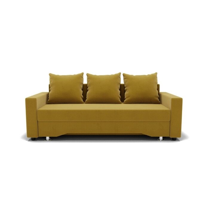 Прямой диван "Квадро 3", механизм еврокнижка, велюр, цвет селфи 08 от компании Интернет-гипермаркет «MALL24» - фото 1
