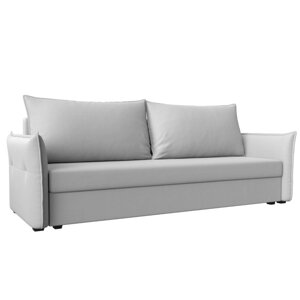 Прямой диван "Лига 004", механизм еврокнижка, экокожа, цвет белый