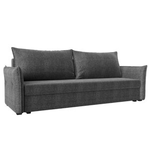 Прямой диван "Лига 004", механизм еврокнижка, рогожка, цвет серый