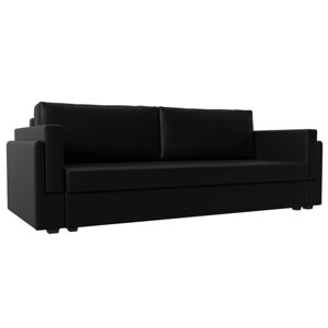 Прямой диван "Лига 007", механизм еврокнижка, экокожа, цвет чёрный