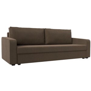 Прямой диван "Лига 009", механизм еврокнижка, рогожка, цвет коричневый