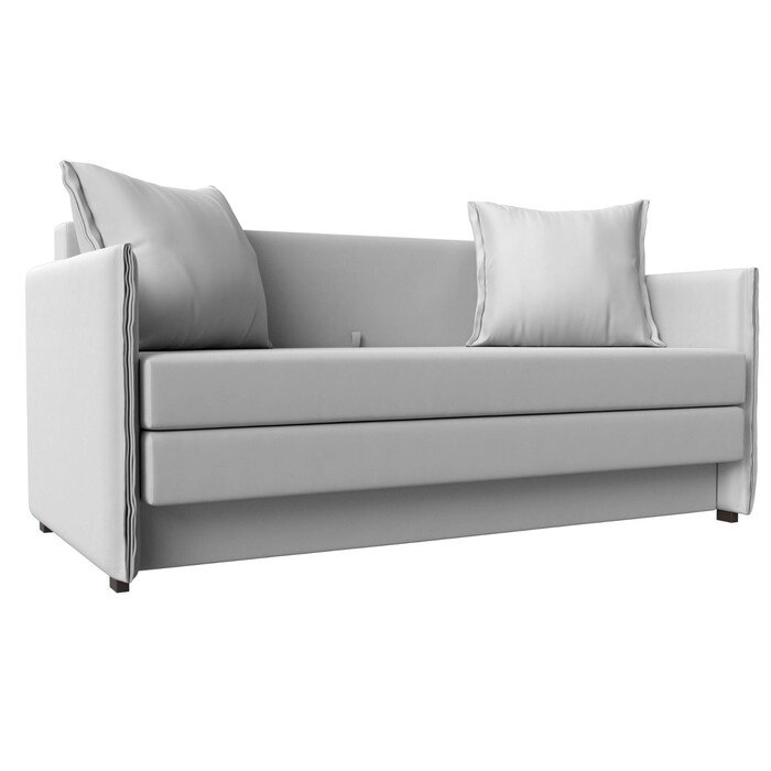 Прямой диван "Лига 011", механизм раскладной, экокожа, цвет белый от компании Интернет-гипермаркет «MALL24» - фото 1
