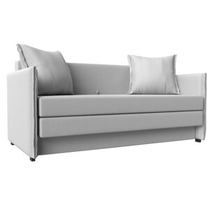 Прямой диван "Лига 011", механизм раскладной, экокожа, цвет белый