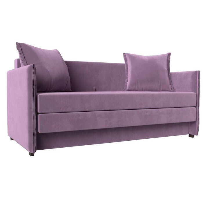 Прямой диван "Лига 011", механизм раскладной, микровельвет, цвет сиреневый от компании Интернет-гипермаркет «MALL24» - фото 1