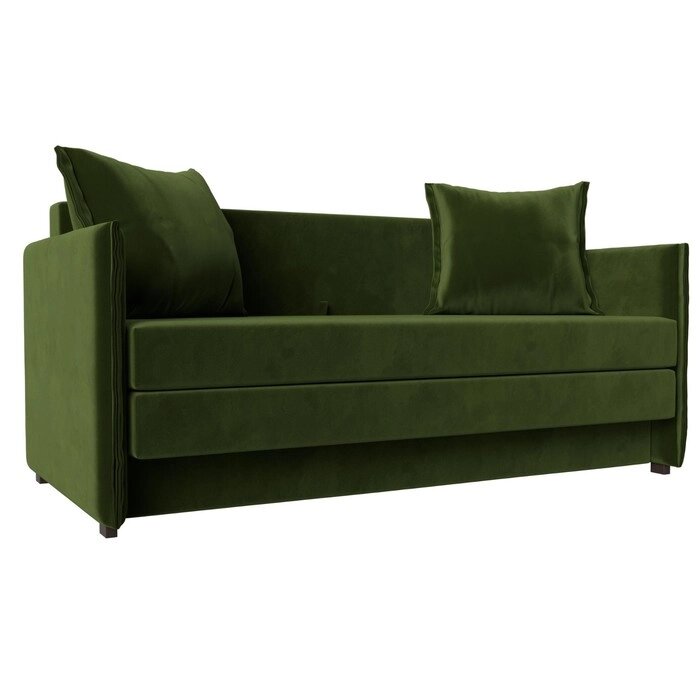 Прямой диван "Лига 011", механизм раскладной, микровельвет, цвет зелёный от компании Интернет-гипермаркет «MALL24» - фото 1