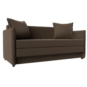 Прямой диван "Лига 011", механизм раскладной, рогожка, цвет коричневый