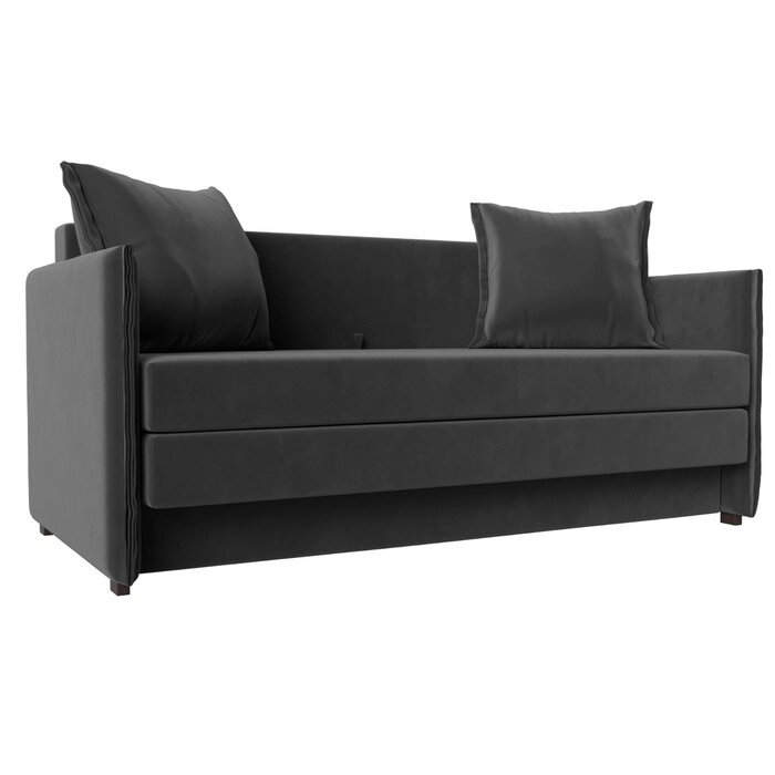 Прямой диван "Лига 011", механизм раскладной, велюр, цвет серый от компании Интернет-гипермаркет «MALL24» - фото 1