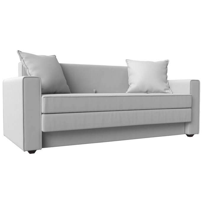 Прямой диван "Лига 012", механизм раскладной, экокожа, цвет белый от компании Интернет-гипермаркет «MALL24» - фото 1