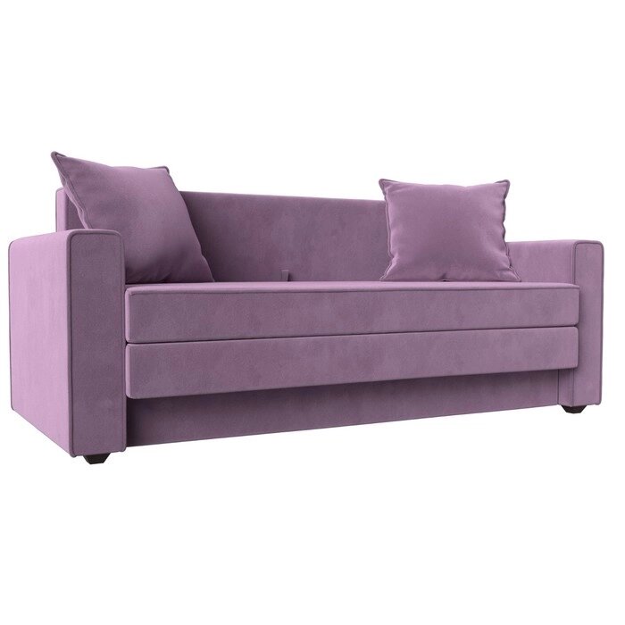 Прямой диван "Лига 012", механизм раскладной, микровельвет, цвет сиреневый от компании Интернет-гипермаркет «MALL24» - фото 1