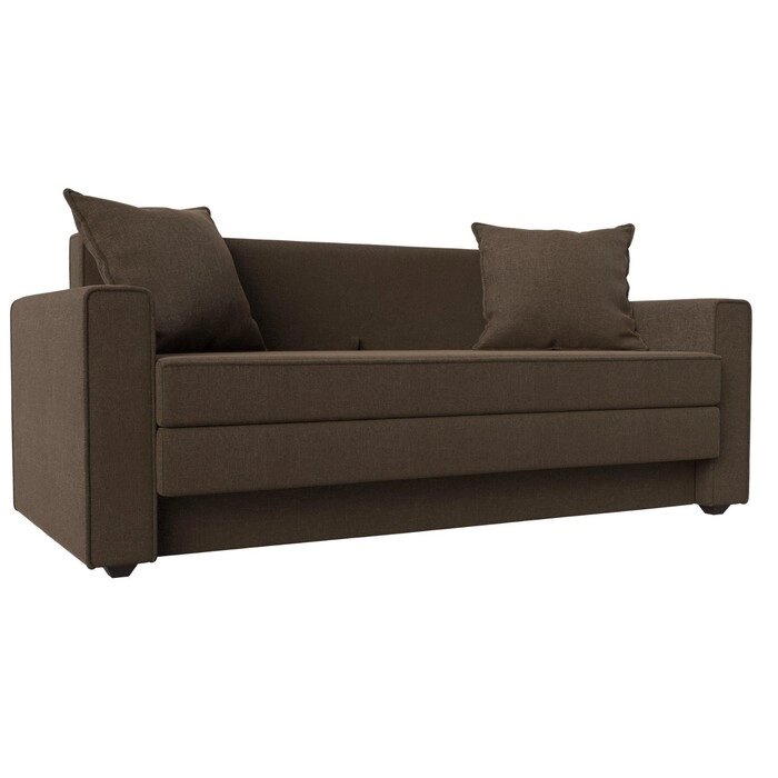Прямой диван "Лига 012", механизм раскладной, рогожка, цвет коричневый от компании Интернет-гипермаркет «MALL24» - фото 1