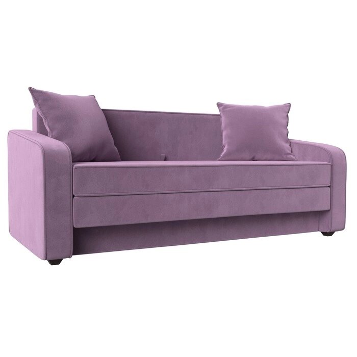 Прямой диван "Лига 013", механизм раскладной, микровельвет, цвет сиреневый от компании Интернет-гипермаркет «MALL24» - фото 1