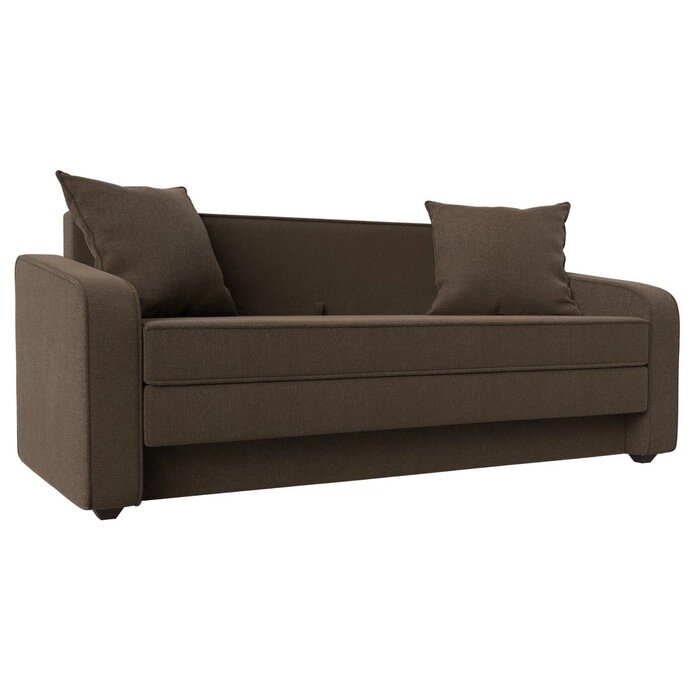 Прямой диван "Лига 013", механизм раскладной, рогожка, цвет коричневый от компании Интернет-гипермаркет «MALL24» - фото 1