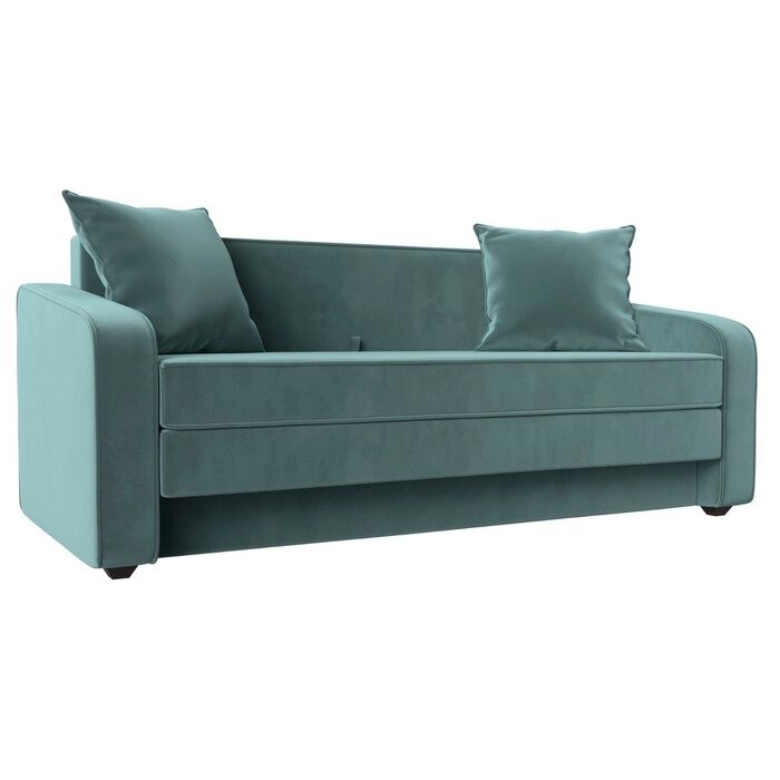 Прямой диван "Лига 013", механизм раскладной, велюр, цвет бирюзовый от компании Интернет-гипермаркет «MALL24» - фото 1