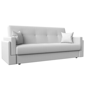 Прямой диван "Лига 015", механизм книжка, экокожа, цвет белый