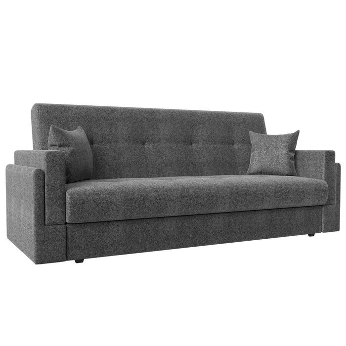 Прямой диван "Лига 015", механизм книжка, рогожка, цвет серый от компании Интернет-гипермаркет «MALL24» - фото 1