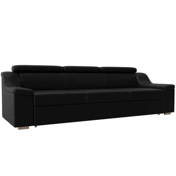 Прямой диван "Линдос", механизм дельфин, экокожа, цвет чёрный от компании Интернет-гипермаркет «MALL24» - фото 1