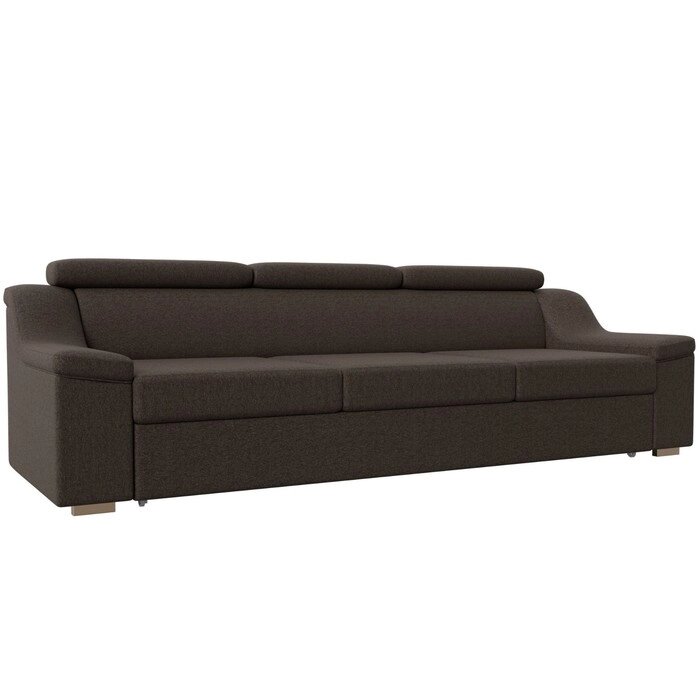Прямой диван "Линдос", механизм дельфин, рогожка, цвет коричневый от компании Интернет-гипермаркет «MALL24» - фото 1