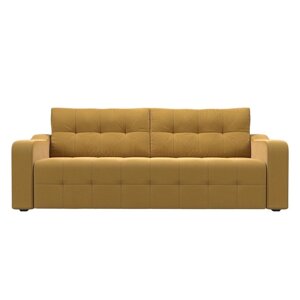 Прямой диван "Лиссабон", механизм еврокнижка, микровельвет, цвет жёлтый
