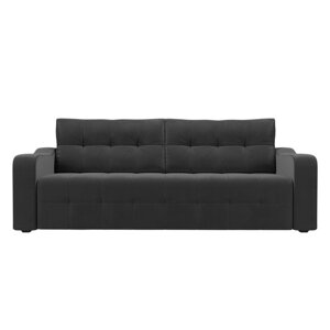 Прямой диван "Лиссабон", механизм еврокнижка, велюр, цвет серый