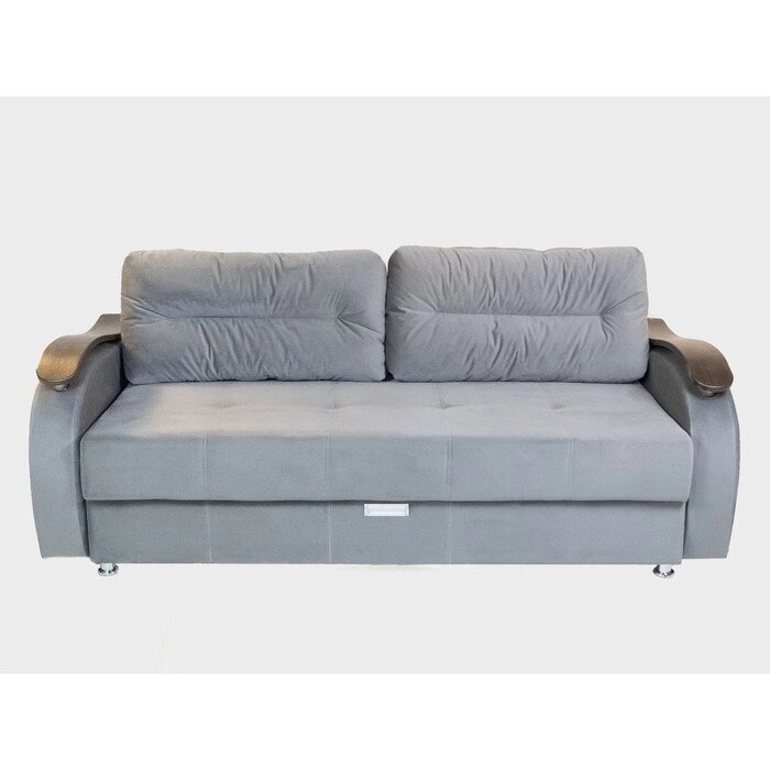 Прямой диван "Ливерпуль 2", еврокнижка, блок независимых пружин, велюр, цвет серый от компании Интернет-гипермаркет «MALL24» - фото 1