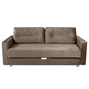 Прямой диван "Ливерпуль 3", еврокнижка, блок независимых пружин, велюр, цвет коричневый