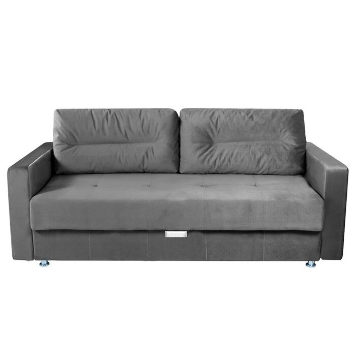 Прямой диван "Ливерпуль 3", еврокнижка, блок независимых пружин, велюр, цвет серый от компании Интернет-гипермаркет «MALL24» - фото 1