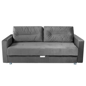 Прямой диван "Ливерпуль 3", еврокнижка, блок независимых пружин, велюр, цвет серый