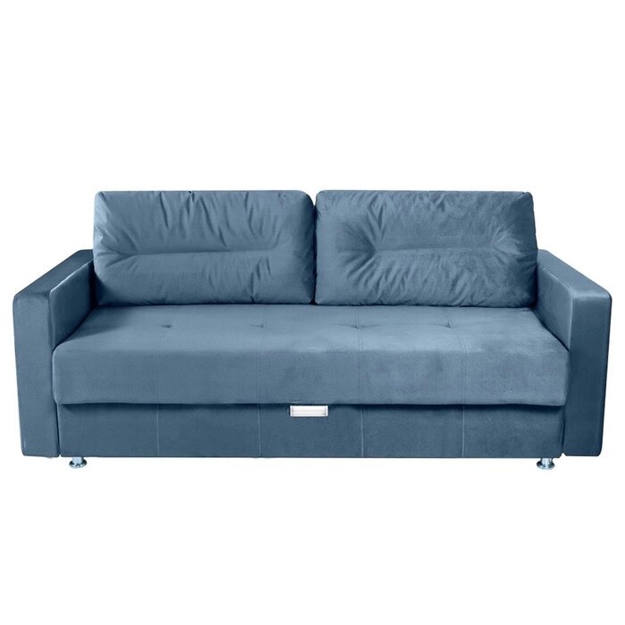 Прямой диван "Ливерпуль 3", еврокнижка, блок независимых пружин, велюр, цвет синий от компании Интернет-гипермаркет «MALL24» - фото 1