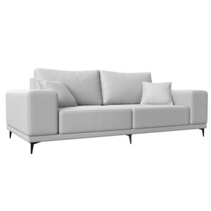 Прямой диван "Льюес", без механизма, экокожа, цвет белый