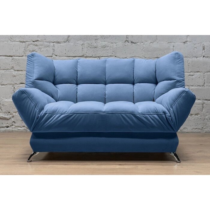Прямой диван "Люкс 2", механизм клик-кляк, велюр, цвет сatania dusty blue от компании Интернет-гипермаркет «MALL24» - фото 1