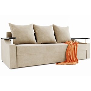 Прямой диван "Манго", механизм выкатной, ППУ, велюр, цвет селфи 01