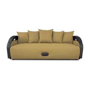 Прямой диван "Мария", механизм еврокнижка, велюр, цвет bingo mustard