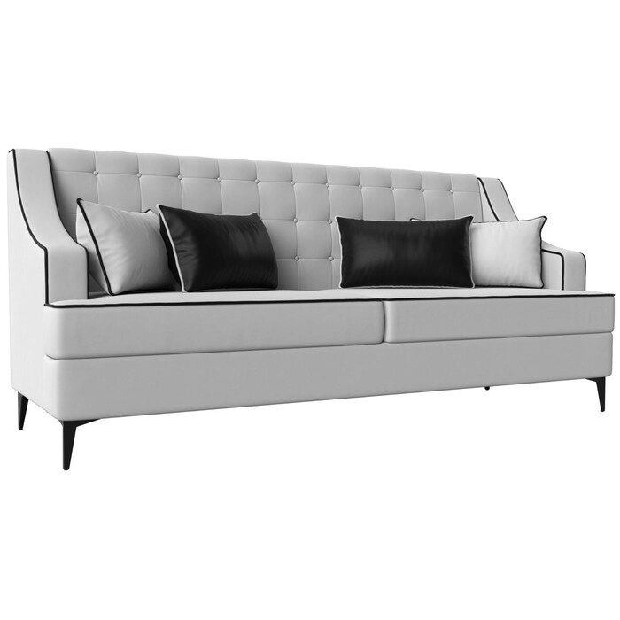 Прямой диван "Марк", экокожа, цвет белый / чёрный от компании Интернет-гипермаркет «MALL24» - фото 1
