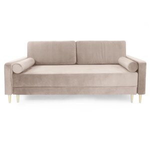 Прямой диван "Марсель", механизм тик-так, блок независимых пружин, велюр, цвет бежевый