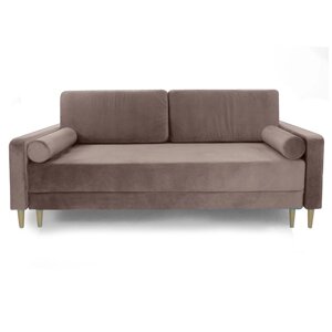 Прямой диван "Марсель", механизм тик-так, блок независимых пружин, велюр, цвет коричневый